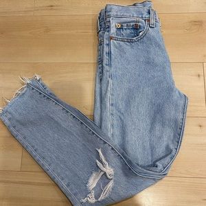 Vintage Levis, size 24, bought them from a vintage store in Toronto